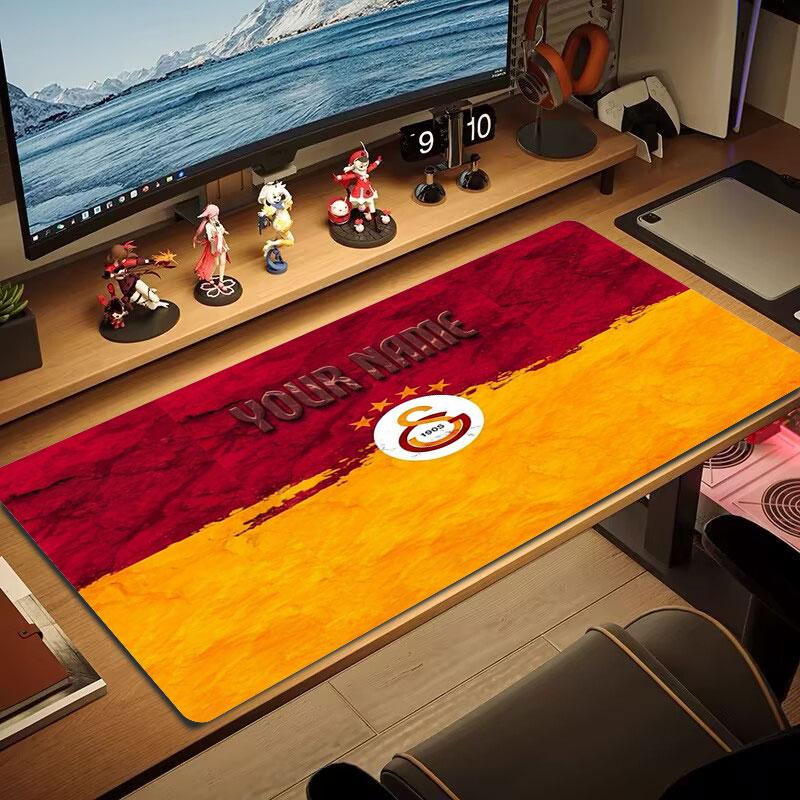 Galatasaray S Custom Name Large Size Mouse Pad Large Gaming Table Cushion Non-slip Laptop Tablet Big Mousepad XXL Mat Mini PC Playmat With Lock Edge