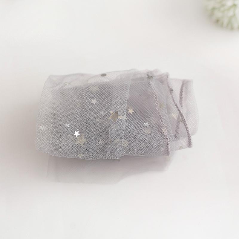 Women's Summer Thin Solid Color Transparent Mesh Sequins Star Tube Stack Socks