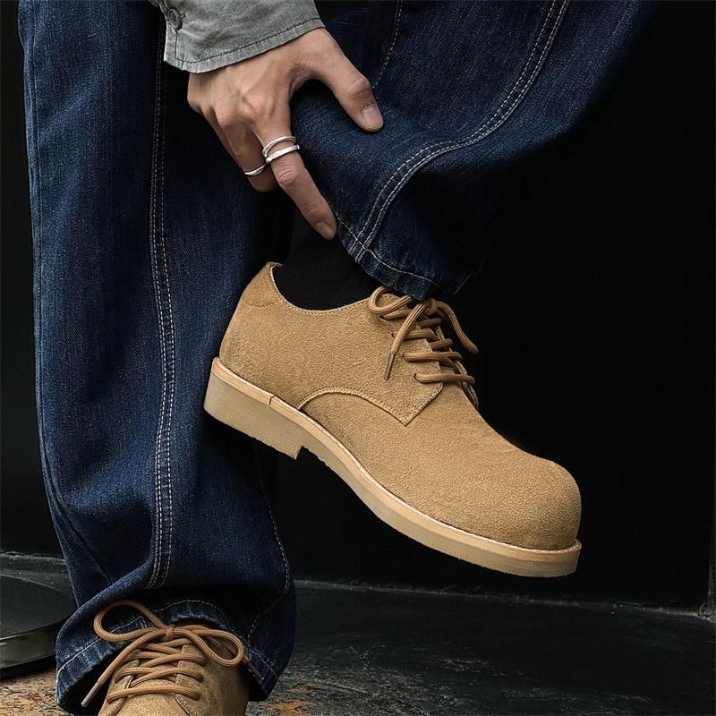 2024 new derby shoes men's low-top Martin boots retro tooling shoes platform heightening leather shoes 14701-J