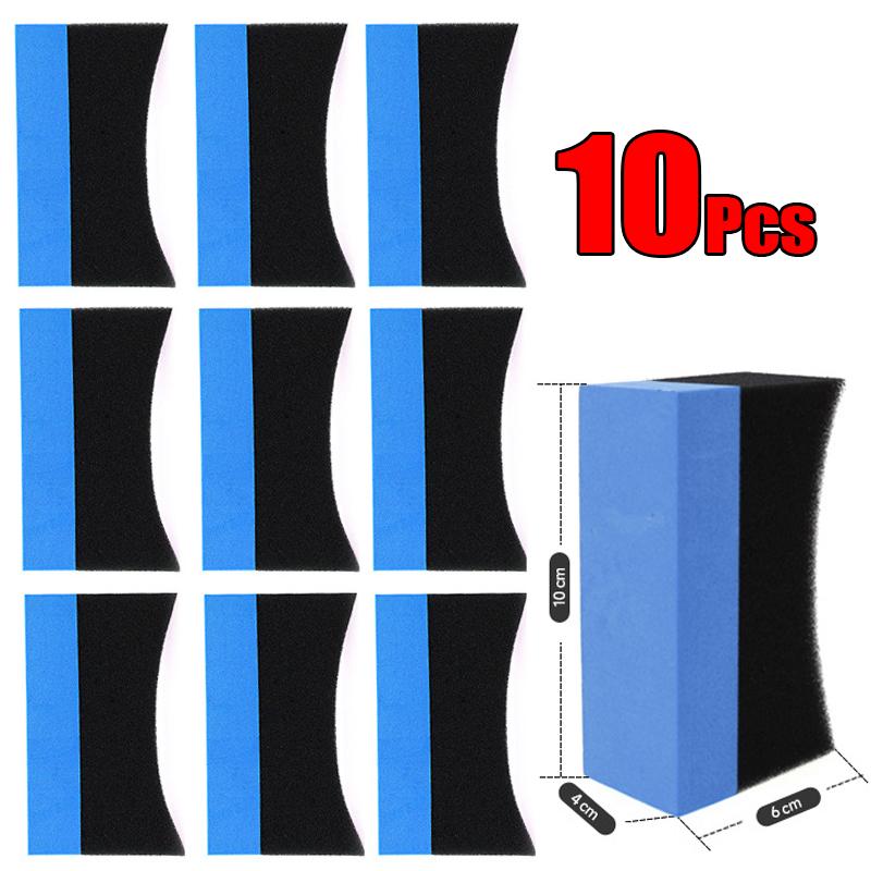 10Pcs Car Wheel Cleaning Sponge Detailing Applicator Sponge Water Suction Sponge Wax Polishing Tyre Brushe Tools Car Accessories