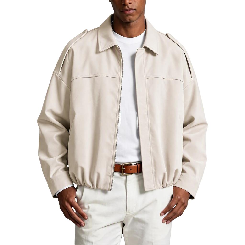 Men's Vintage Lapel Jacket, Retro Loose Fit Casual Outerwear for Spring and Fall