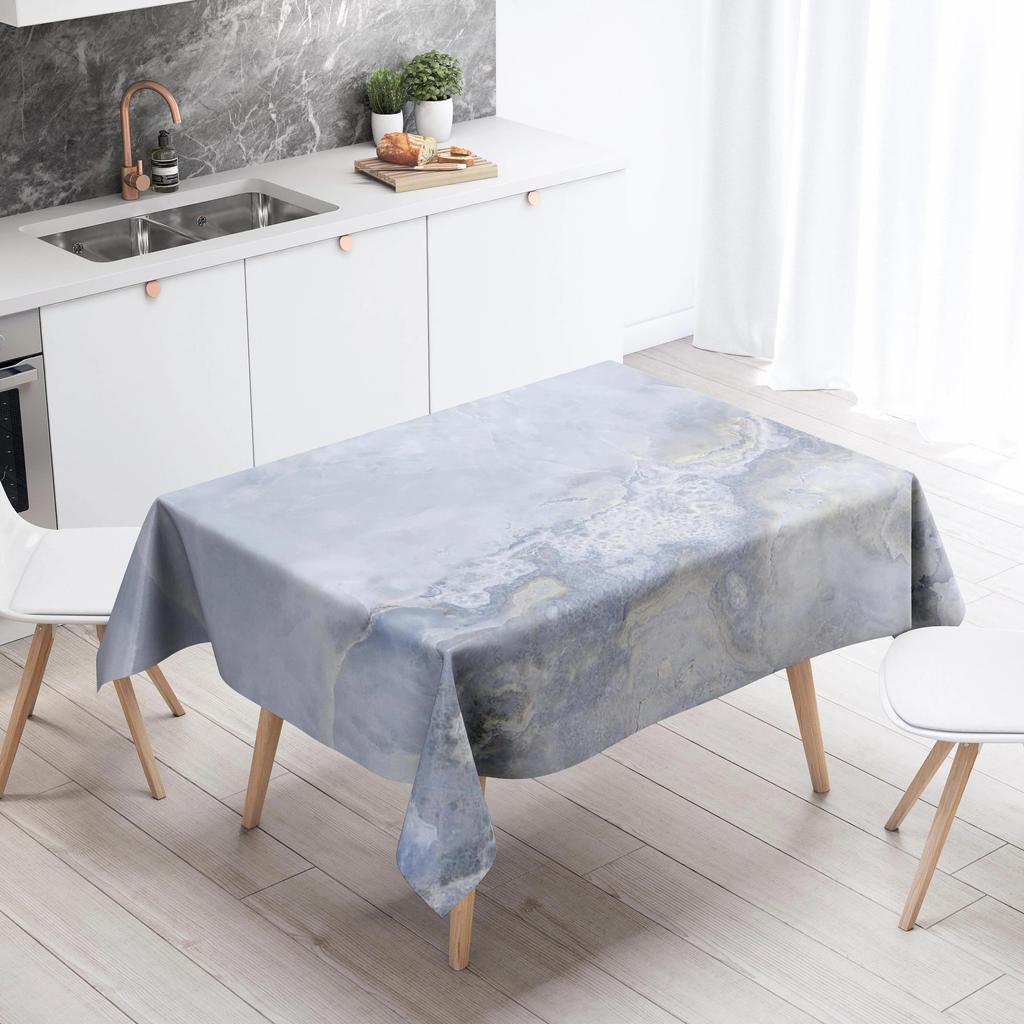 Marble Striped Tablecloth Home Decor Stain Resistant Waterproof Table Decoration Rectangular Kitchen Fireplace Tops