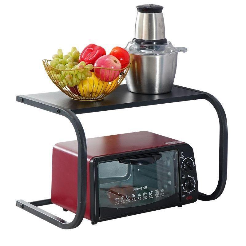 Kitchen Organiser 2 Tier Carbon Steel Shelf Kitchen Table Microwave Kitchen Storage Drill-Free Cutlery Organiser Spice Rack