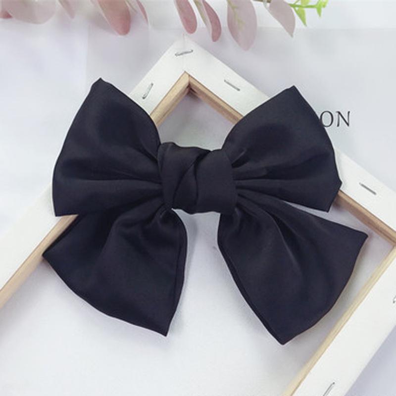 Scione Fashion Ribbon Hairgrips Big Large Bow Hairpin Women Girls Satin Barrette Hair Accessories