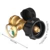 Weather Resistant Brass Connector Propane Adapter with Gauge Outdoor Propane Level Meter BBQ Grilling Accessories