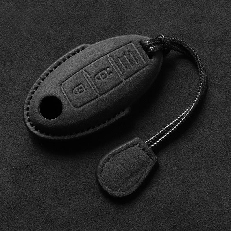 

For Nissan Qashqai X-Trail T31 T32 Juke J10 J11 Tiida Altima Pathfinder Kicks Leather Remote Key Fob Cover Case Shell Keychain