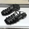 Retro-style Hollowed-out Sandals for Women, New Style Low-heeled Casual Shoes