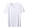 Markor Men's Solid White T-Shirt, V-Neck, Breathable, Short Sleeve, Quick-Drying, Black, Summer, Ultra-Thin, Plus Sizes, White, 2XL