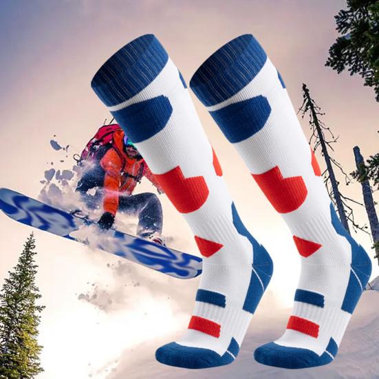 

Yousheng 1 пара лыжных носков, нескользящие высокие ветрозащитные носки для сноуборда, зимние теплые термоноски для мужчин и женщин, катание на лыжах и велосипеде
