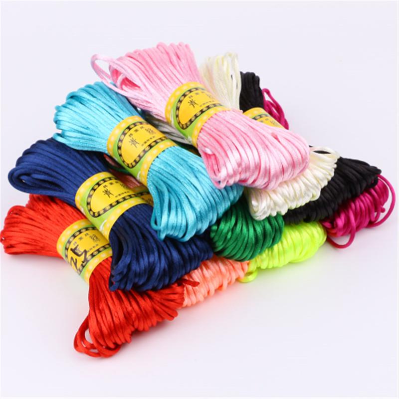 Buy 20M Soft Satin Rattail Silk Macrame Cord Beading Cords Threading