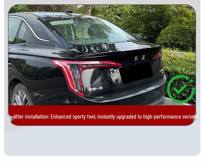 Hongqi E-QM5 Carbon Fiber Rear Spoiler: No-Drill Tail Wing Blade