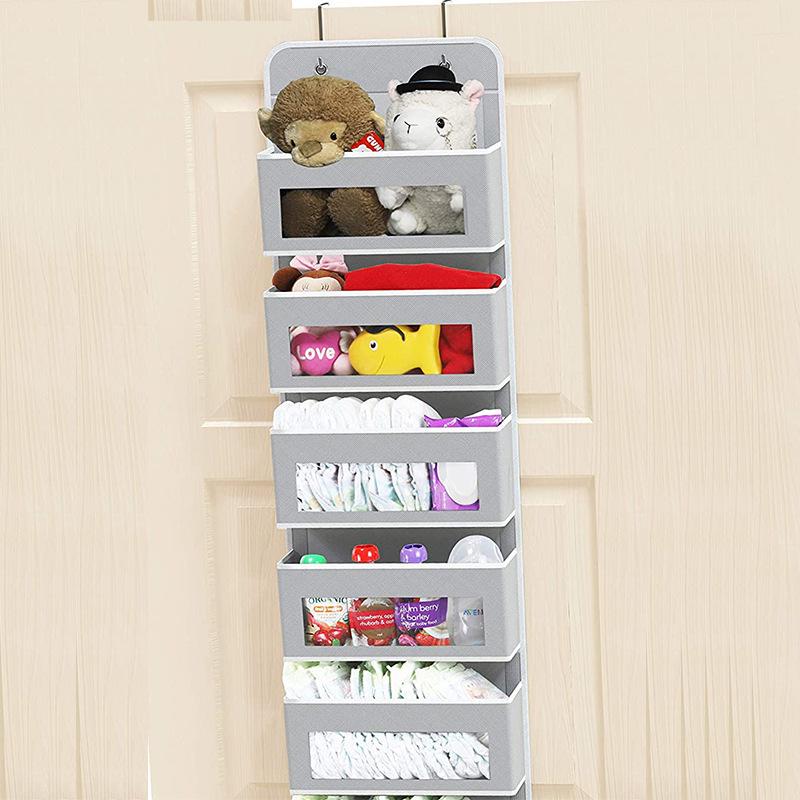 Wall-Mounted Fabric Hanging Storage Bag for Closet or Door