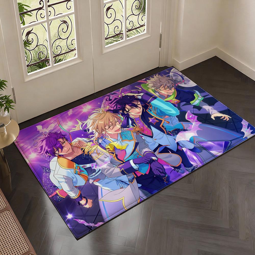 Idol Boys Franchise E-Ensemble Starss Floor Mat Soft Thickened Flannel Door Mat Non-Slip Living Room Rug Home Decor