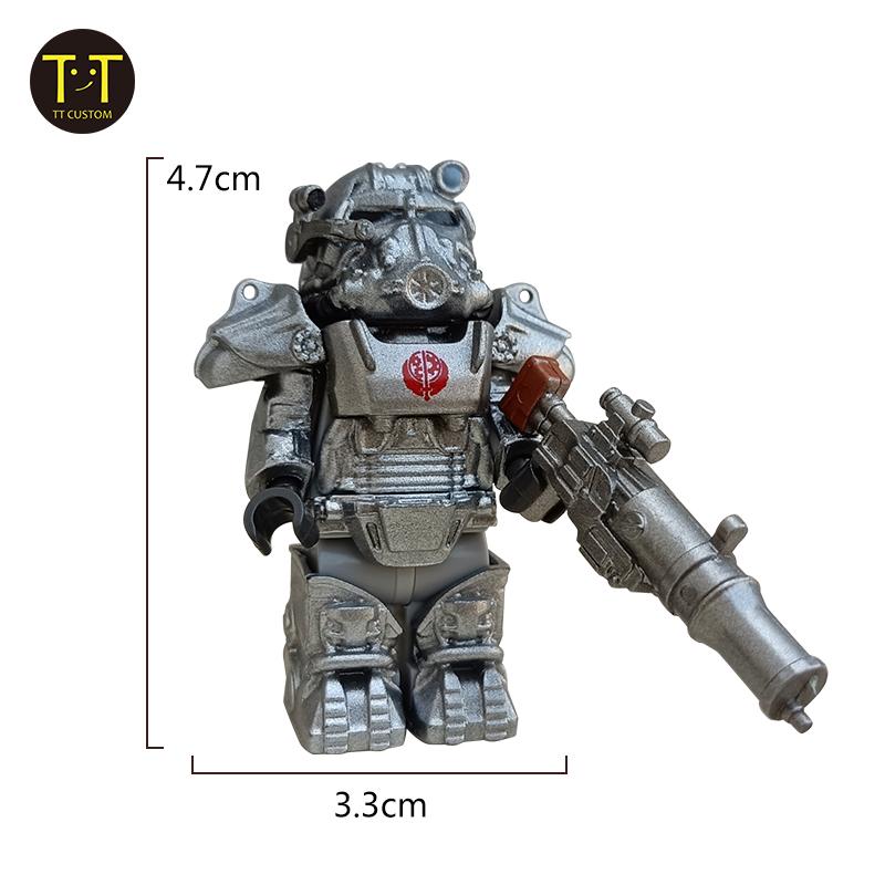 MOC Military T60 Armor Soldiers Mini Anime Action fallouts Figures Weapons Robot Kinghts Building Blocks Bricks DIY Toys  gifts