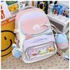 School bag dopamine large capacity multi-compartment book bag with pain layer going out for travel lazy wind versatile waterproof backpack