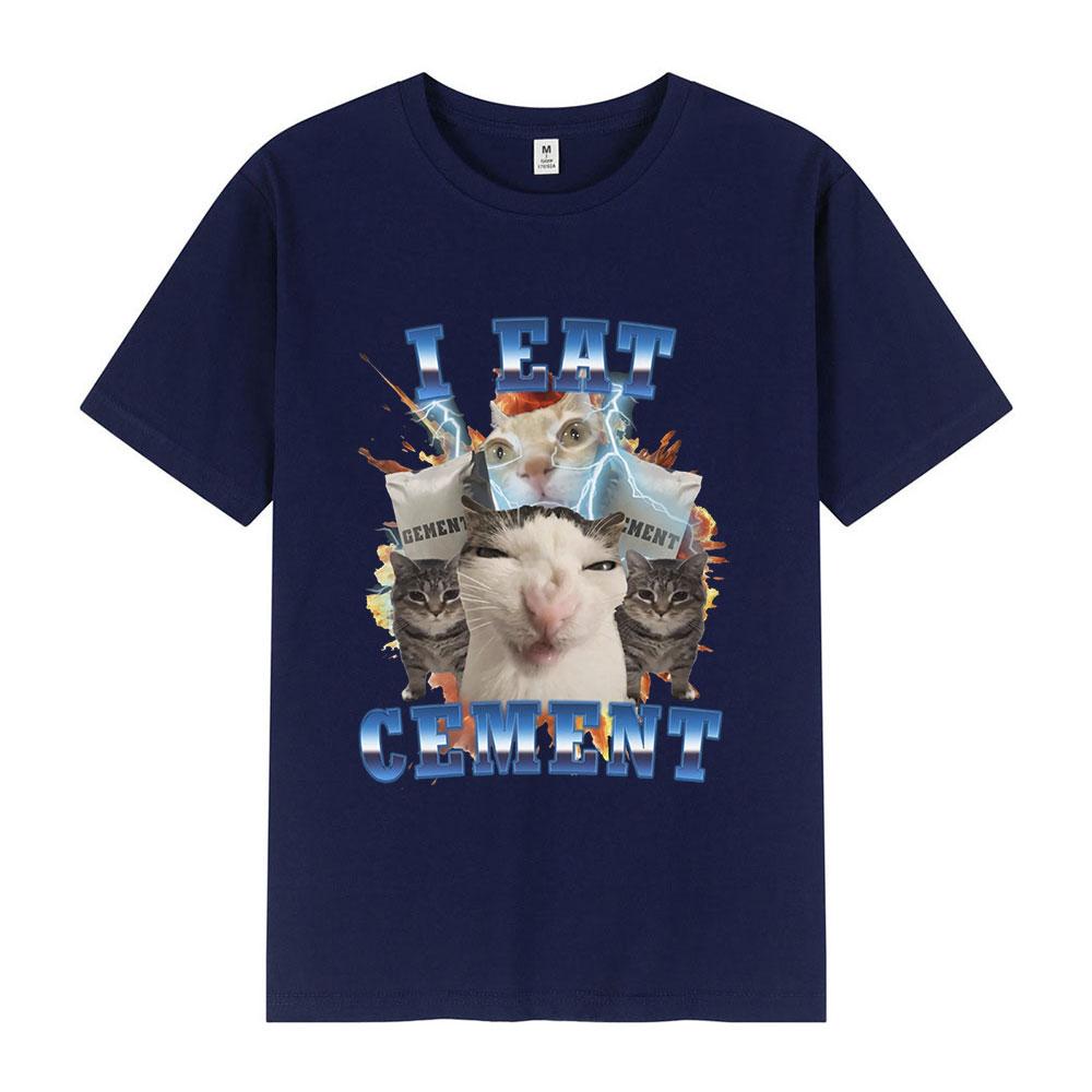 I Eat CeUnisext Funny Cat Meme Graphic Tshirt Unisexs Women Fashion Vintage Short Sleeve Tshirts Casual Cotton Oversized T Shirts