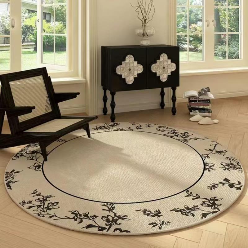 

Vintage French Round Carpet - Retro Style Sofa Rug for Living Room, Bedroom, Dressing Table Diameter 40cm