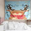 Christmas-reindeer Print Tapestry, Backdrop, Easy Setup, Ideal for Bedroom, Office & Living Room, with Aesthetic Wall Hanging Decor.