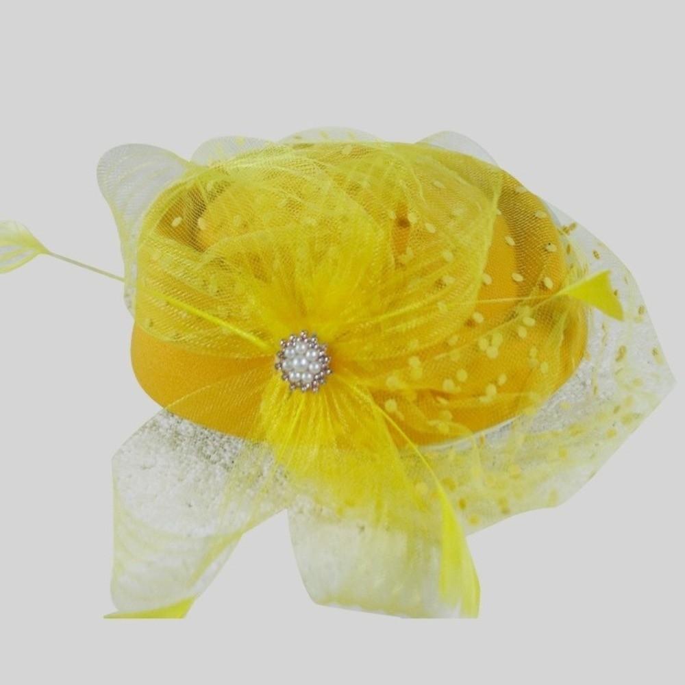 Elegant Style Bridal Beret Polka Dot Veil Head Wrap Chic Feather Mesh Fascinator Hat Banquet