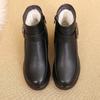 Artificial Leather Boots Winter Middle-aged Flat Bottom Shoes for Woman's Warm Cotton Shoes Soft Bottom Non-slip Wool Women Boots