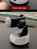Diamond-Studded Car Phone Holder: Air Vent & Suction Cup, Universal Multifunctional Mount for Women