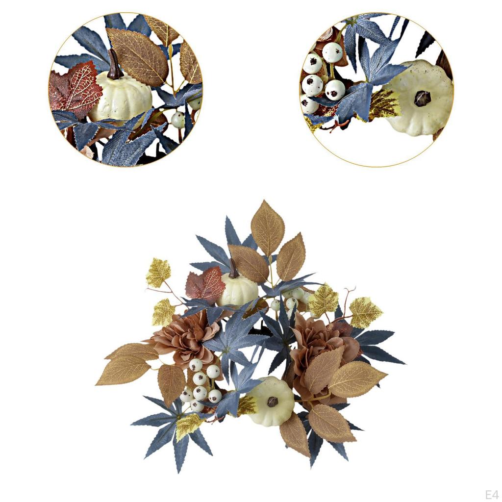 Candle Ring Wreath Stand Tabletop Decoration for Reception Festival Proposal Blue