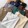 Men's Short Sleeved T-shirt Made 100% Pure Cotton  Summer Heavyweight Loose Oversized Top  Fashionable Round Neck Half Sleeved Casual T-shirt