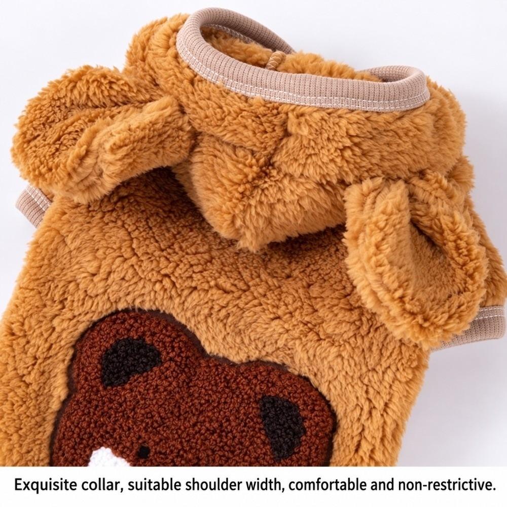 Fleece-lined Dog Warm Clothes Windproof Plush Dogs Coat Fashion Dog Hiking Jacket  Cat