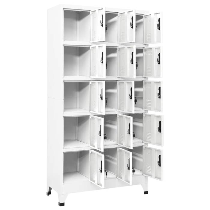VidaXL Locker Cabinet White 90x40x180 Cm Steel 339820