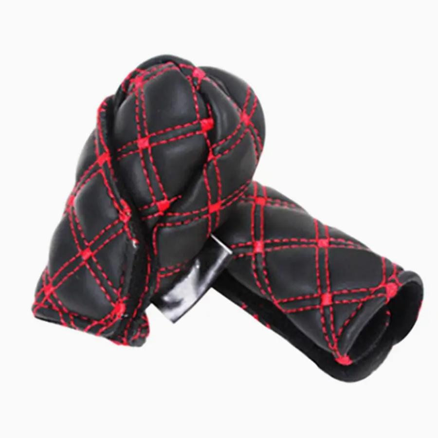 2Pcs/Set Faux Leather Hand Brake Shift Knob Cover Gear Case Car Interior Decor Shift Knob Shell Car Accessory