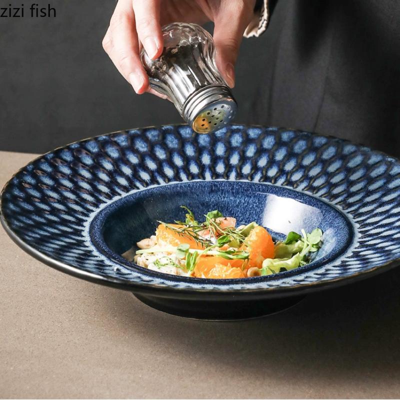 Ceramic Dinner Plate Western Soup Plates Pasta Dish Fruit Salad Bowl Dessert Plate Sashimi Plates Noodle Bowl Snack Trays