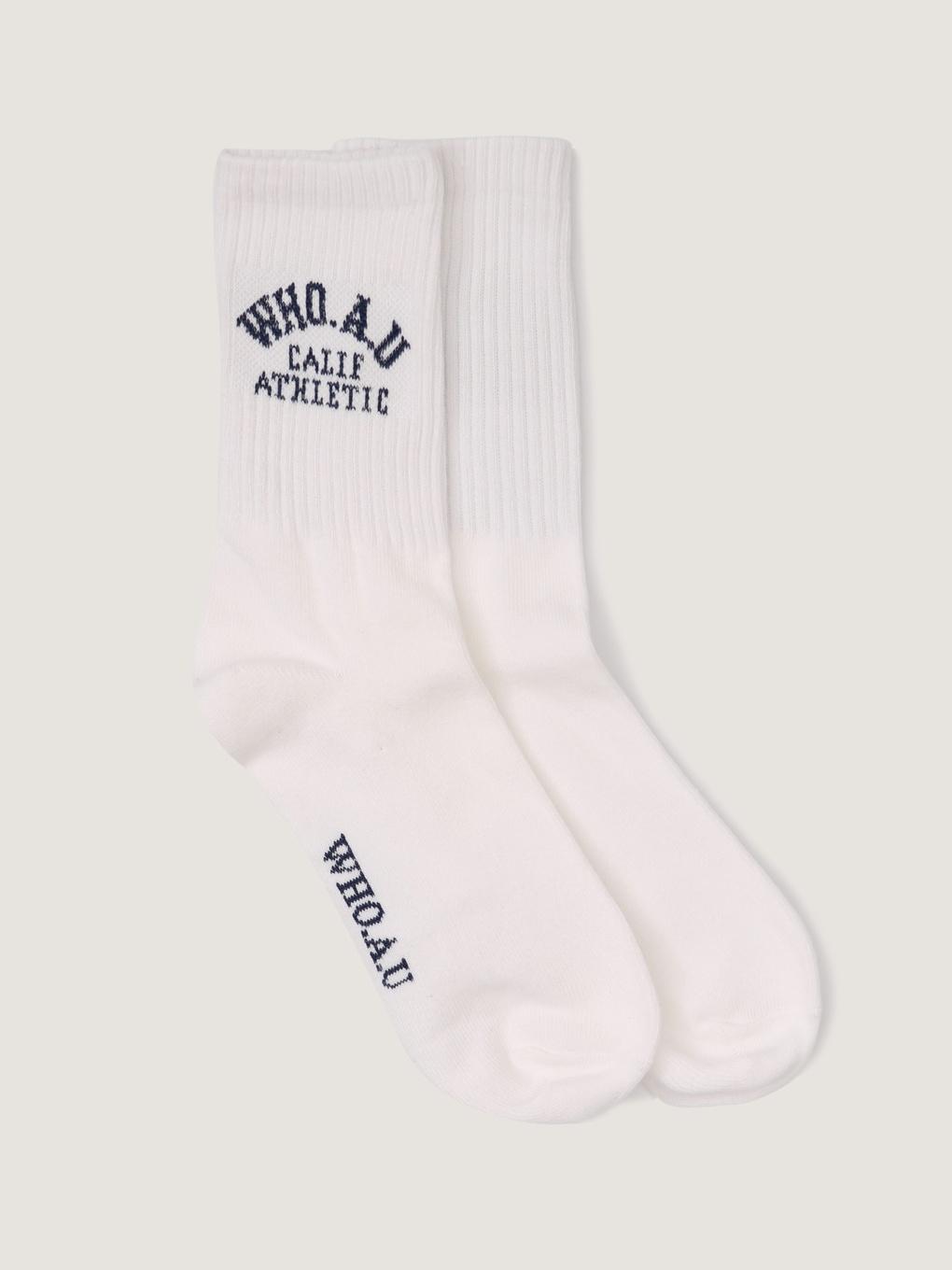 

[Who Are You] Unisex Tennis Lettering Socks WHAYD2334A