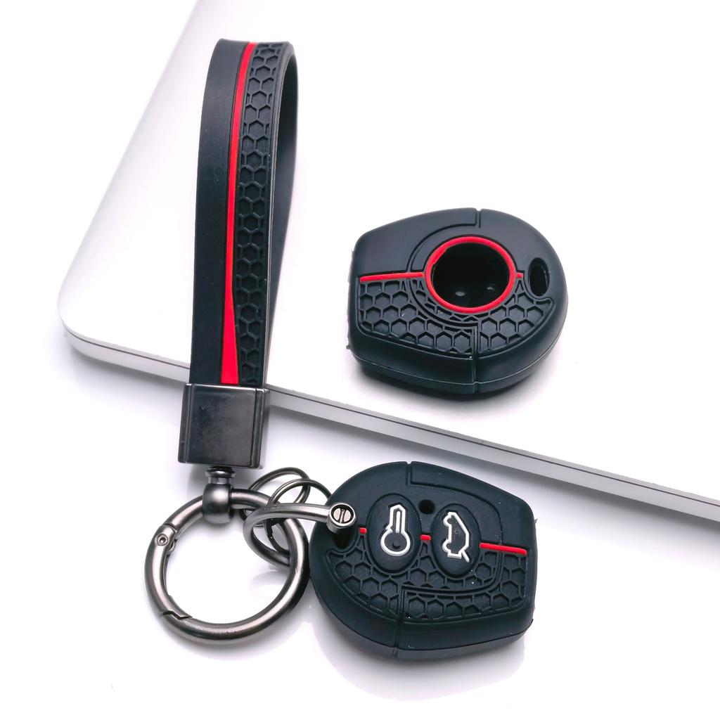 Housse de clé pour VW Polo Golf Passat Jetta Octavia Bora Sharan Leon avec porte-clés Protection anti-rayures Protection antichoc Texture douce pour la prise en main