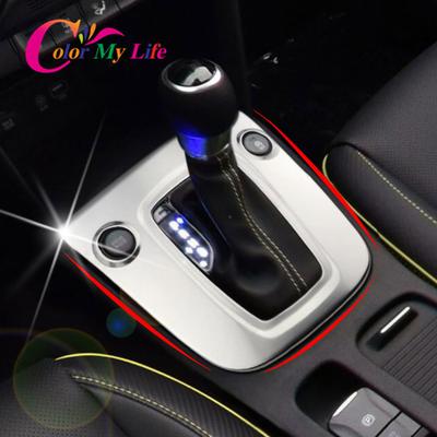 Color My Life 1 pieza de acero inoxidable para decoración de coche para Hyundai Kona Kauai 2017-2022, cubierta para panel de palanca de cambios de coche