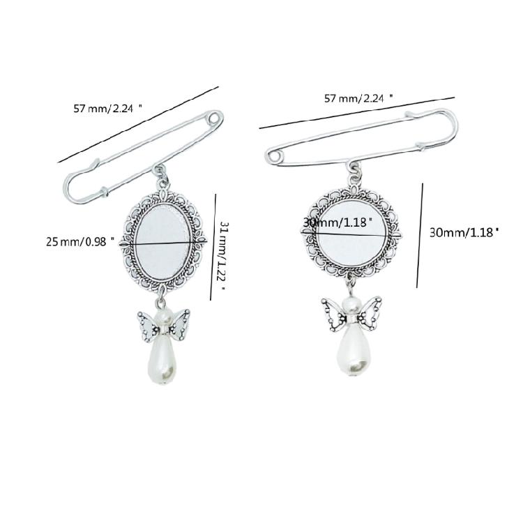 Blank Badge Pin Photo Frame Brooch Heat Transfer Blank Lapel Pin Alloy Material