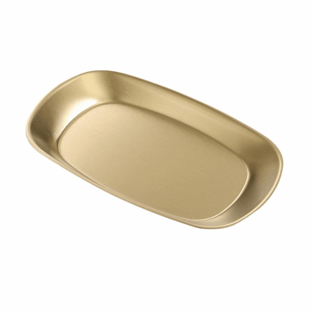 Stainless Steel Dessert Salad Plate Portable Food Serving Tray Picnic Dinner Plate Camping Use