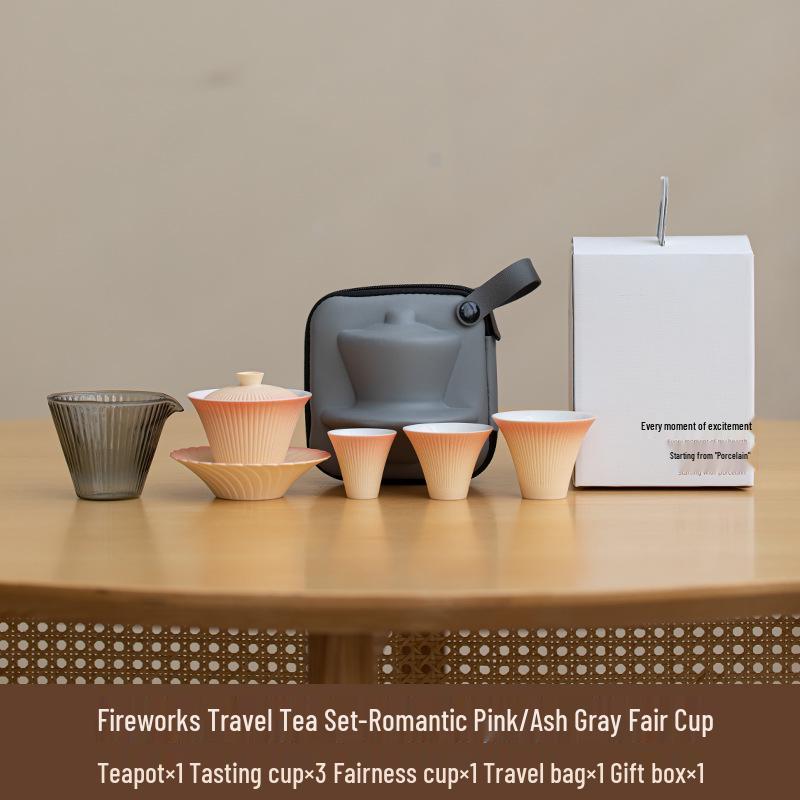 Portable Travel Tea Set with Quick Cup for One - Elegant Ladies  Outdoor Brewing Kit Standard