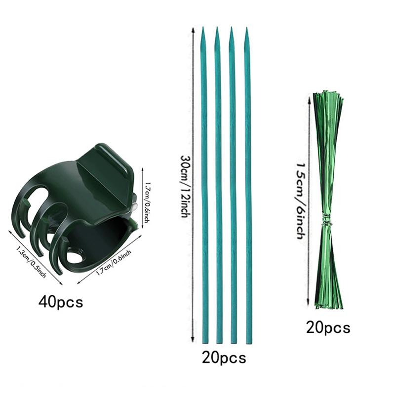 

80 шт./компл. опора для растений, подставка для цветов, держатель для стержня для теплицы, садовый инструмент для бонсай, опорная палка для растений