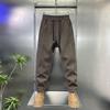Winter new high-luxury European cotton lint twill thickened and piled cold-resistant, windproof and warm casual pants straight-leg pants