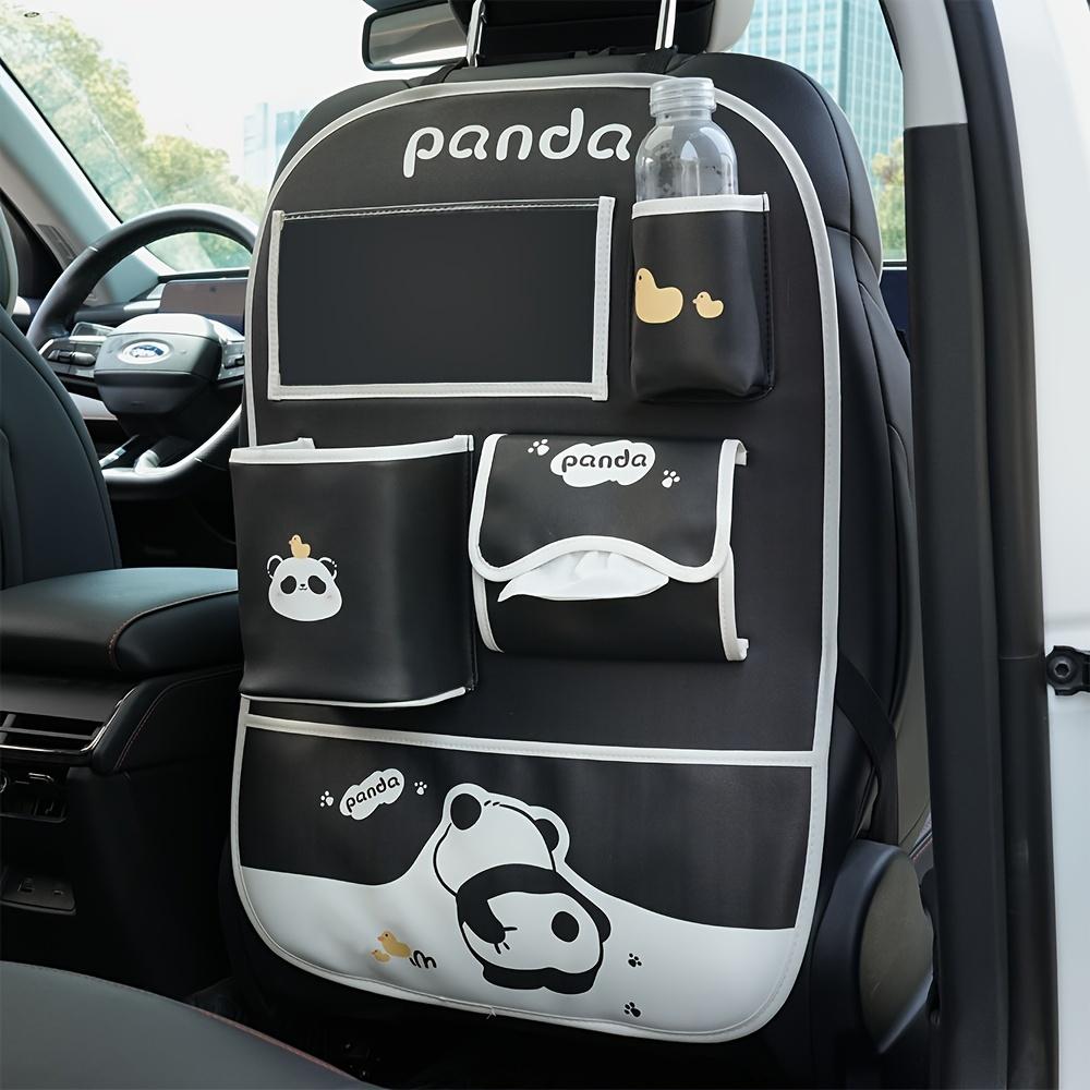 Car Seat Back Storage Bag, Cute Cartoon Bear Design, Car-mounted Hanging Type Storage Bag, Anti-dirty and Anti-kick Pad