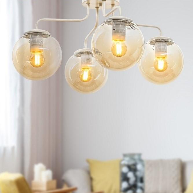 

Люстра Glop из 4-х частей из белого медового стекла