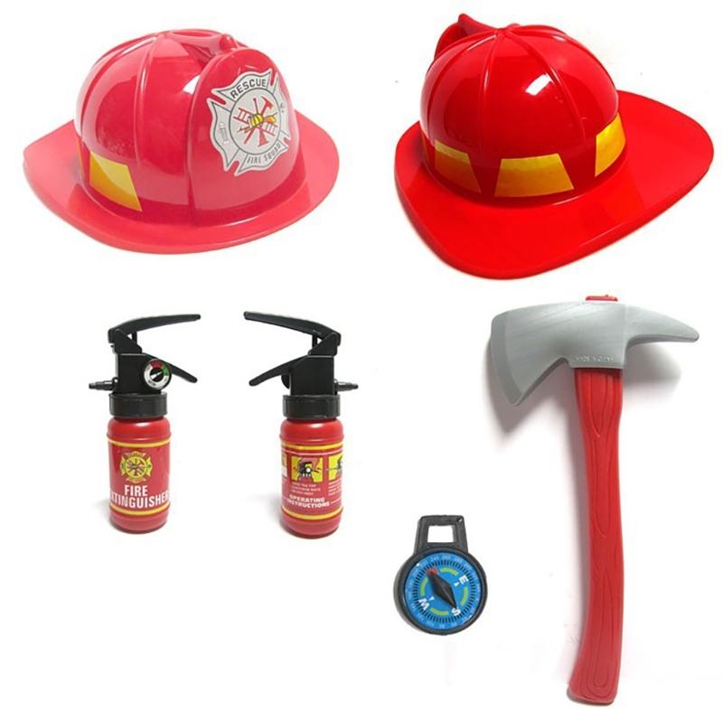 2/6pcs Washable Kids Fireman Costume for Kids,Boys,Girls,Toddlers,and Children with Complete Firefighter Accessories