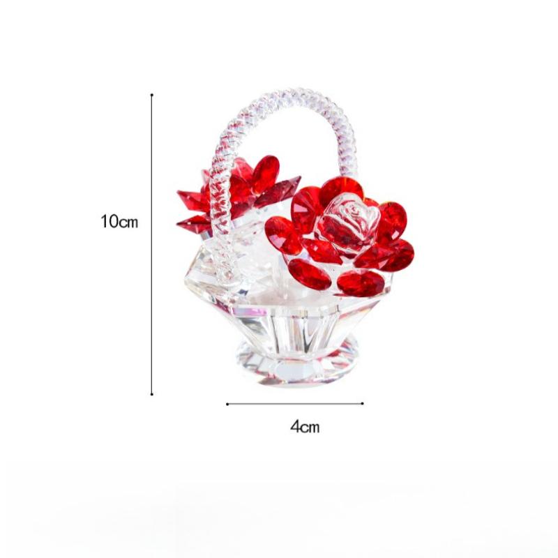 Creative Crystal Flower Basket Ornaments, Living Room Wine Cabinet, Wedding Gifts, Teacher's Day Gifts,table, Car Ornaments