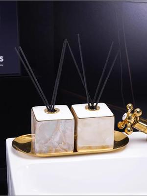 Europäische Keramik-Aromatherapie-Flasche mit Marmormuster, flammlose ätherische Öl-Diffusor, Keramik-Aufbewahrungsglas für Zuhause, für das Badezimmer