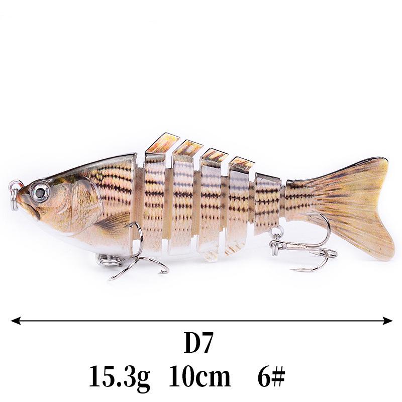 7-Section 10cm Multi-Jointed Fish Bait: Hard Plastic, Artificial, Bionic, Freshwater Lure.