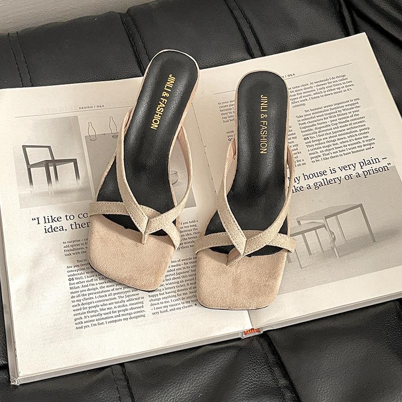 

Туфли на танкетке, женские туфли, шлепанцы в стиле ретро с одним ремешком, шлепанцы на высоком каблуке 40 бежевый