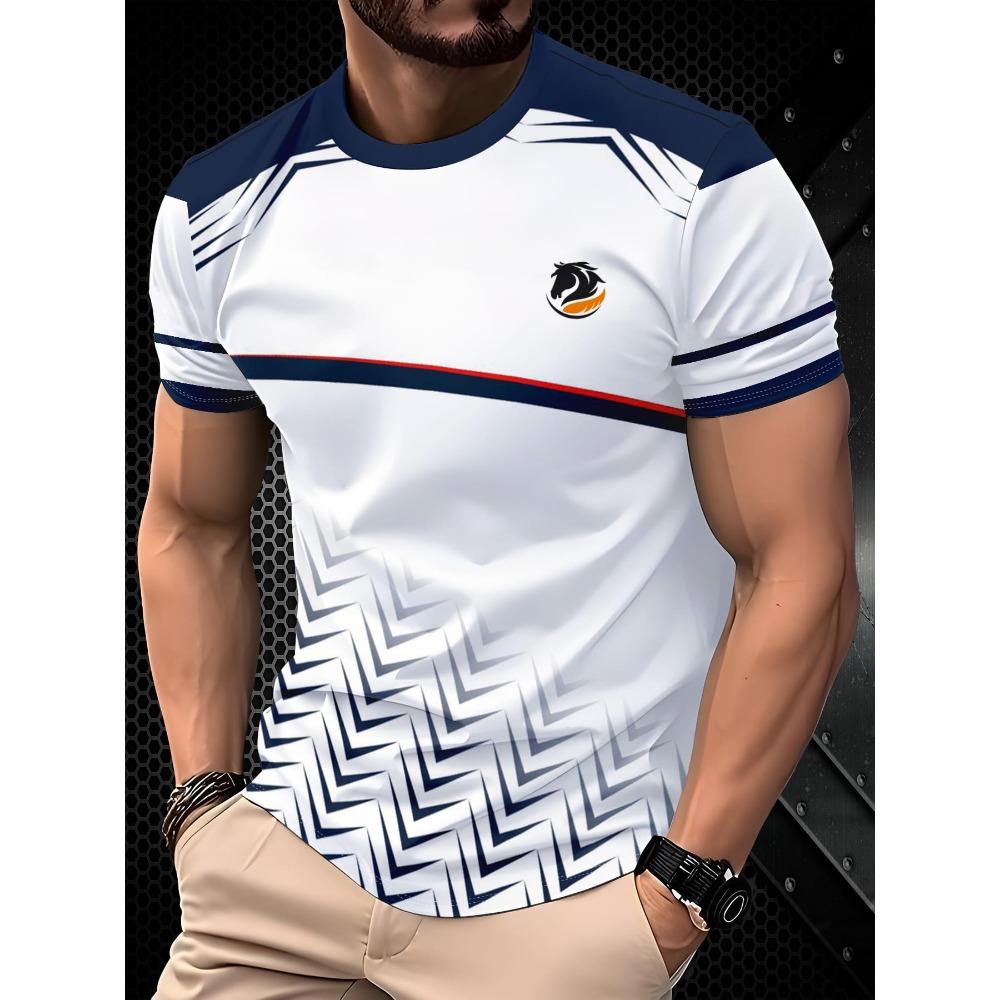 Men s Street Trendy 3D Printed T-shirt Retro American Men s Style 2XS
