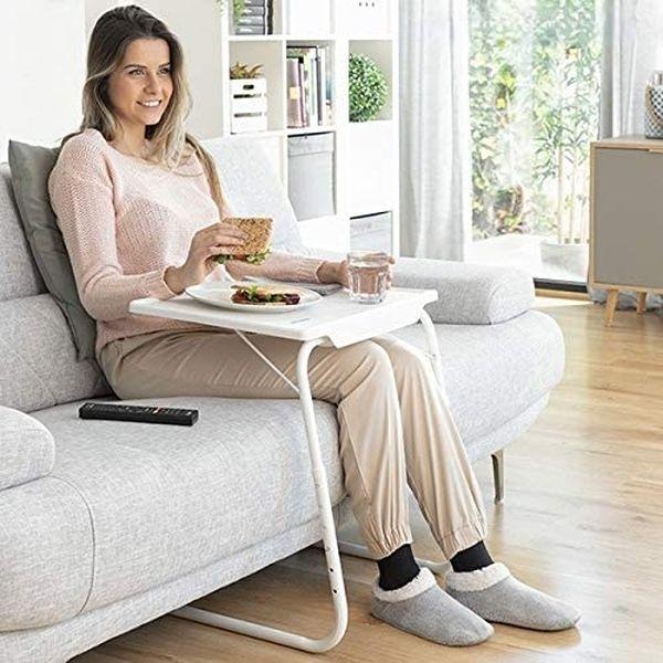 Foldable and Tilting Side Table Breakfast Computer