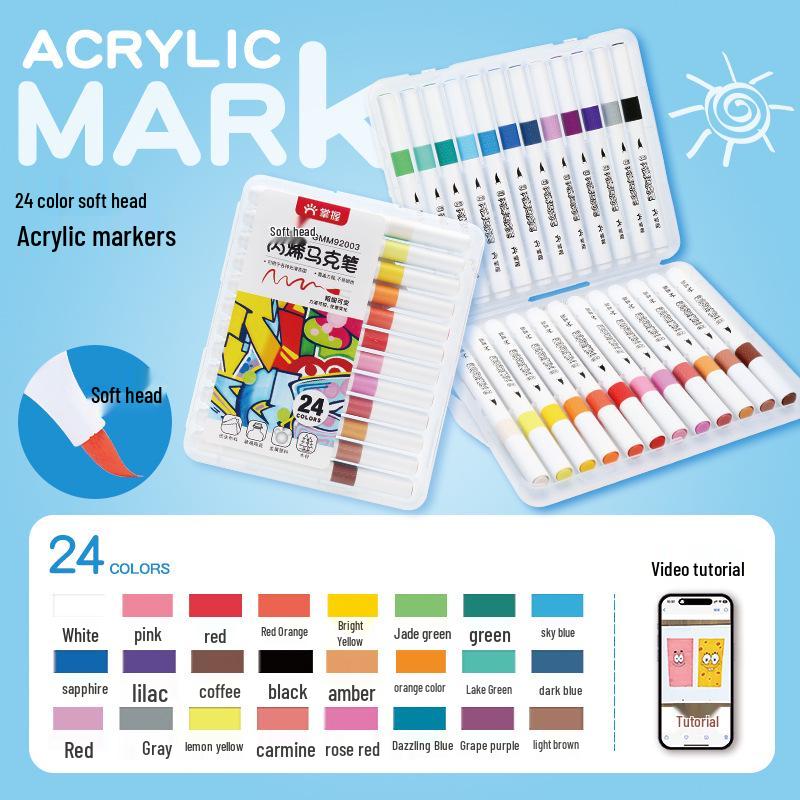 Schnelltrocknende Acryl-Marker mit weicher Spitze für das DIY-Graffiti von Kindern auf Schuhen und Kleidung