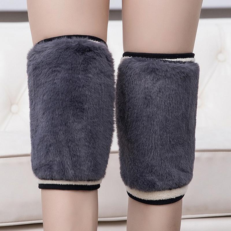 Winter Warm Knee Brace Thermal Leg Knee Warmer Sleeve For Women Men imitation rabbit plush Knee Pad For Cycling Ski Running
